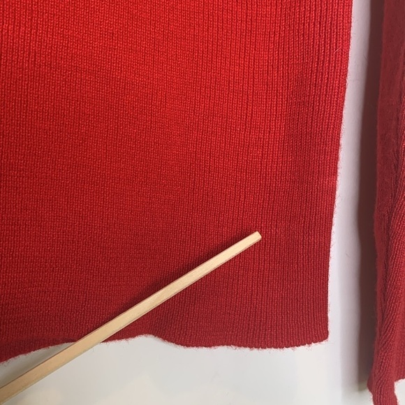 Emanuel Ungaro | Vintage Red Knit Wool Cashmere Blend Turtleneck Sweater Large - Picture 11 of 13